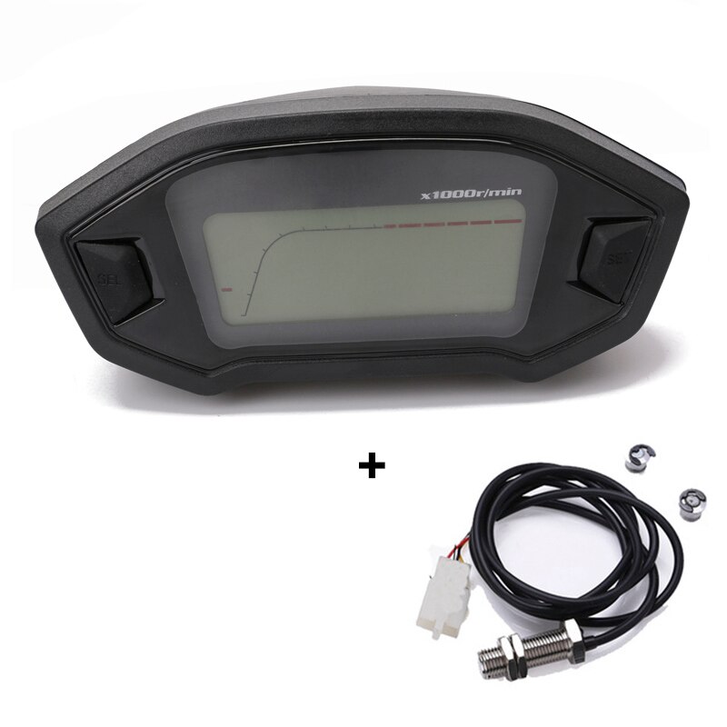 Universel Moto LCD Compteur de Vitesse Numérique Kilométrage Rétroéclairage Moto pour2, 4 Cylindres: with Sensor-A