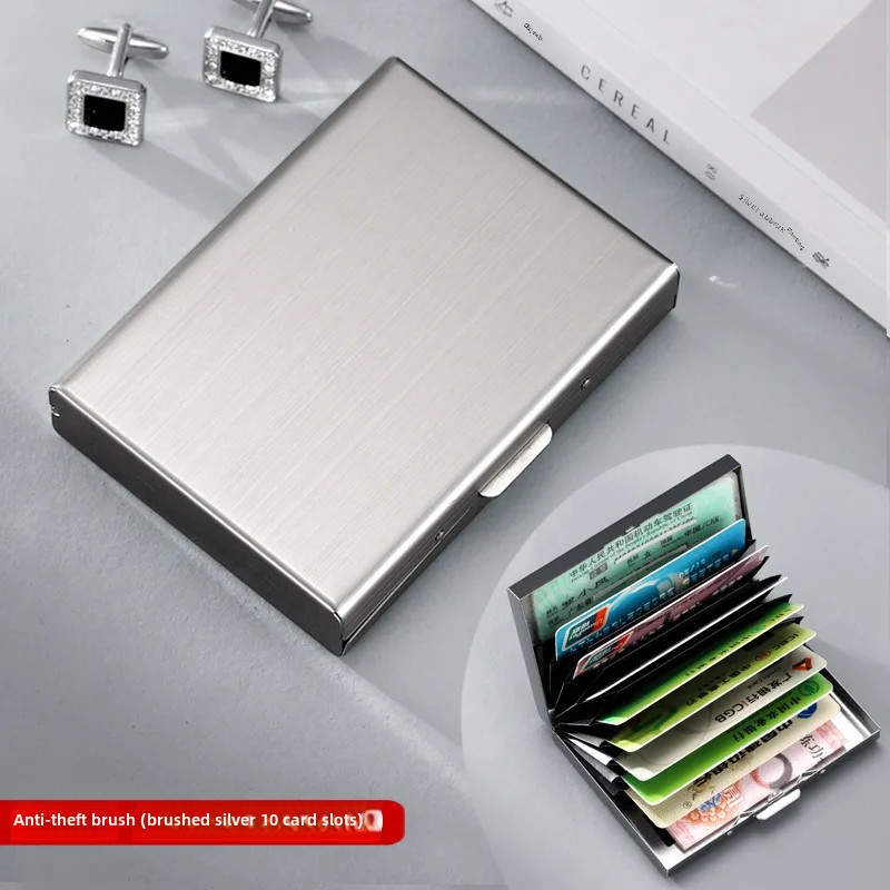 Of The Season Anti-Magnetic Stainless Steel Metal Wallet Unisex High Security Simple Luxury Card Holder Men