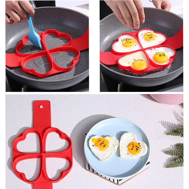 Pancake Non-stick Silicone Mold Cooking Tool Round Center Pancake Machine Egg Tool Rice Cooker Flip Egg Mold Kitchen Baking