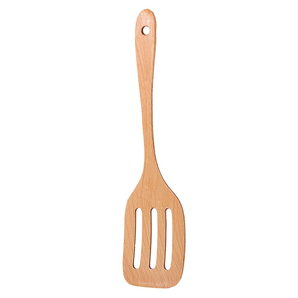 Wooden Fried Cooking Shovel Rice Flat Shovel Environmental Non-Stick Cookware Dinner Food Wok Shovels Utensils Supplies: Brown