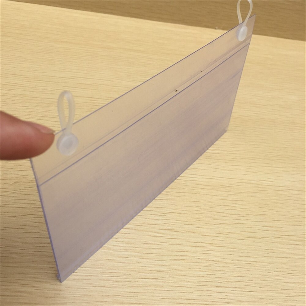 Supermarket Food List Price Card Label Frame Double Ear Clear White Pvc Display Holder