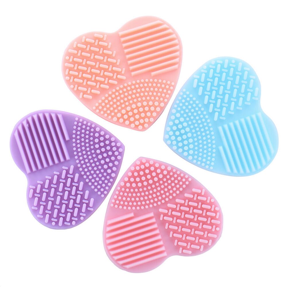 Love Heart Wash Cosmetic Brushes Cleaner MakeUp Washing Brush Gel Cleaning Mat Silicone Foundation Makeup Tool Cleaning Scrubber