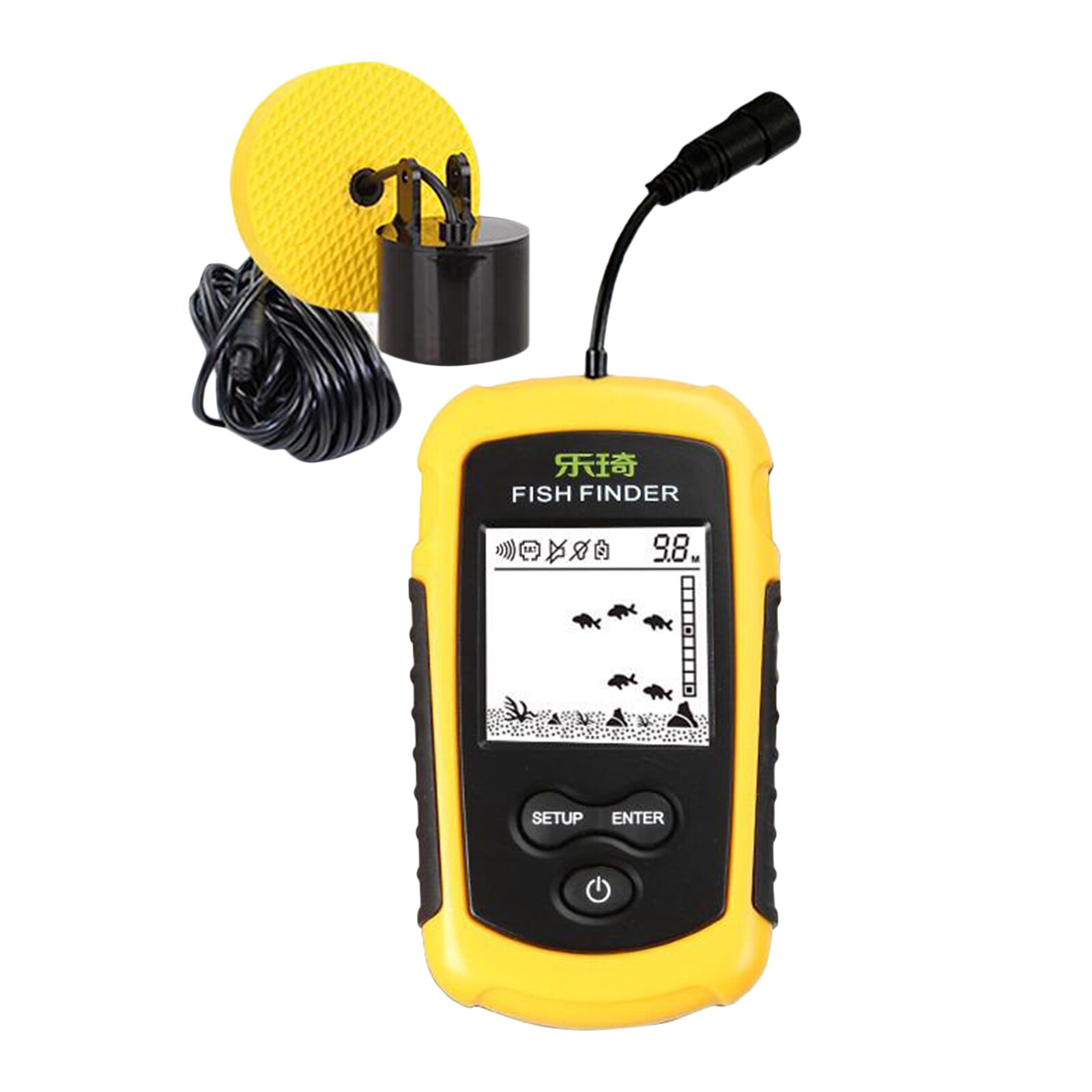 Draagbare Fishfinder Sonar Alarm Sensor Transducer Fishfinder