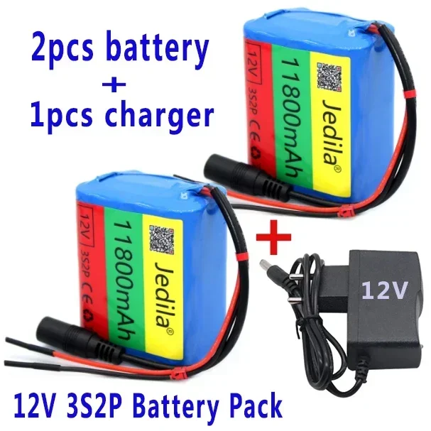 .12V.11800 mAh.3S2P.Batterie Au Lithium.18650.Batterie Au Lithium Pack Protection Conseil: Red