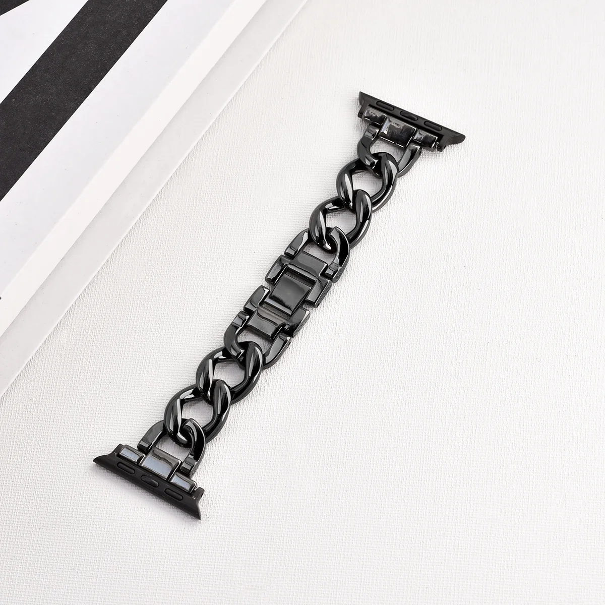 Correa de Metal para Apple Watch Ultra 49mm 10 9 8 7 banda 42mm 45mm 46mm pulsera de cinturón para mujer iWatch Series 6 SE 40/41/44mm: Negro / 16 mm