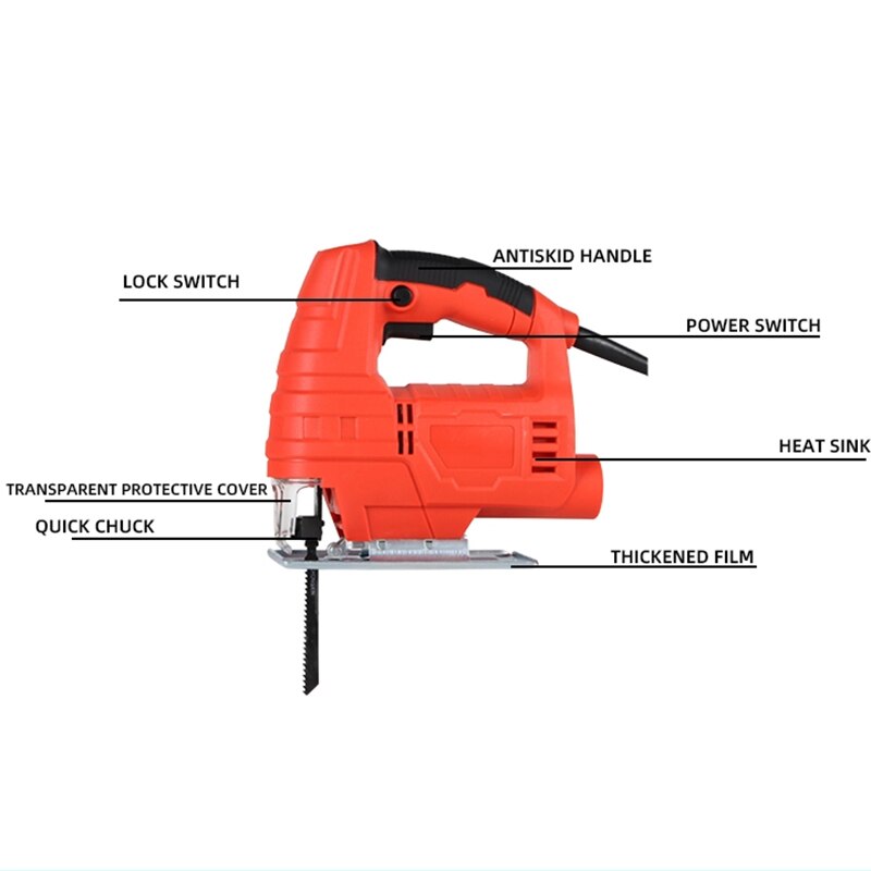 Multifunction Jig Saw 6 Variable Speed Electric Saw Jigsaw Adjustable Angle Cutting Metal Wood Aluminum Jigsaw Power Tools