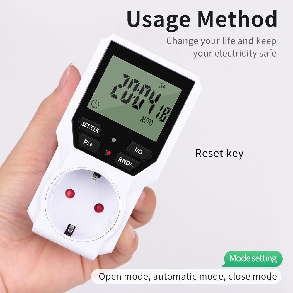 Digital  tm07 tidsstyrenhet brytare uttag 250v eu-kontakt timer uttag energisparande manager för kylskåp vattenbruk