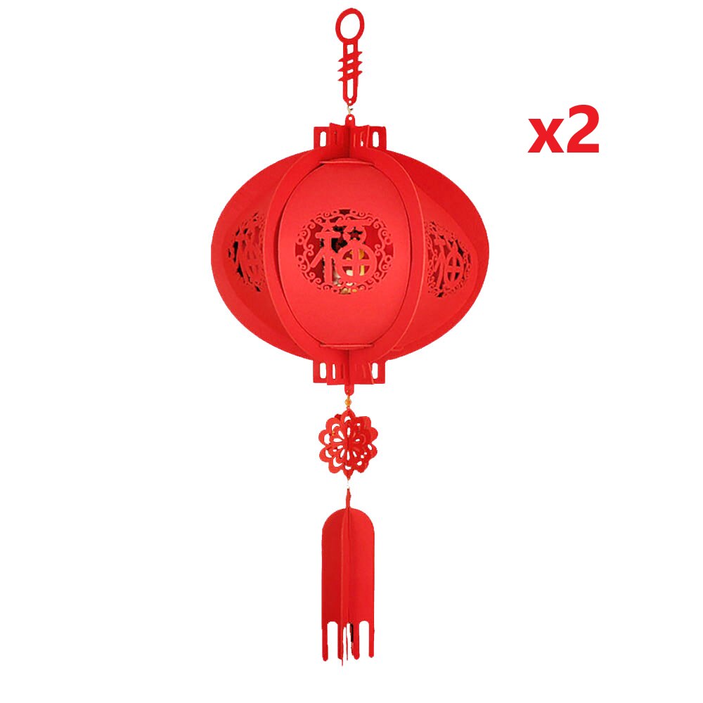 Appeso tradizionale Cinese Lanterna Rossa per Buona Fortuna Felice Anno Nuovo per il Regalo 3D Lanterna Decorare Decorazione Della Casa: 2pezzi