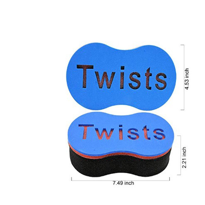 Ovale Dubbele Kanten Magic Twist Haar Borstel Spons, Spons Borstel Voor Natuurlijke, afro Coil Wave Dread Spons Borstels Haar Krultang