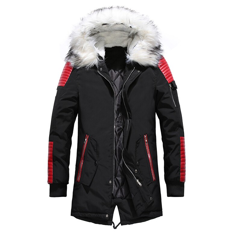 Thick Warm Parkas Coat Winter Jacket Men Casual Long Outwear Hooded Fur Collar Windbreaker Jackets Leather Coats Men Veste Homme