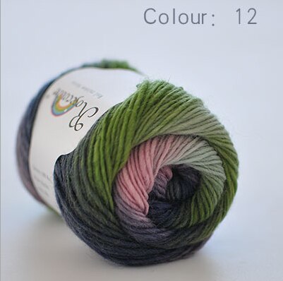 100% Wol Garen Regenboog Kleur Voor Hand Breien Haak Hand-Geweven Dikte Wollen Garen Wollen Garen Haken Sjaal Draad: 12