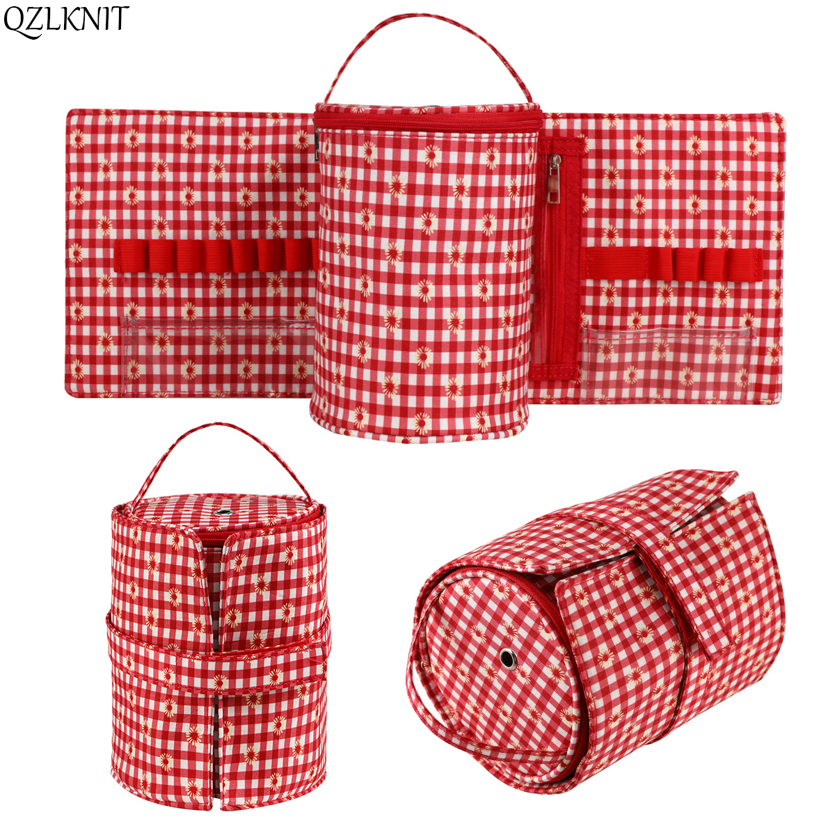 QZLKNIT Fashine Small Yarn Storage Bag Portable Knitted Wool Bags Foldable Cerchet Hooks Bags for Sewing Tools Accessories