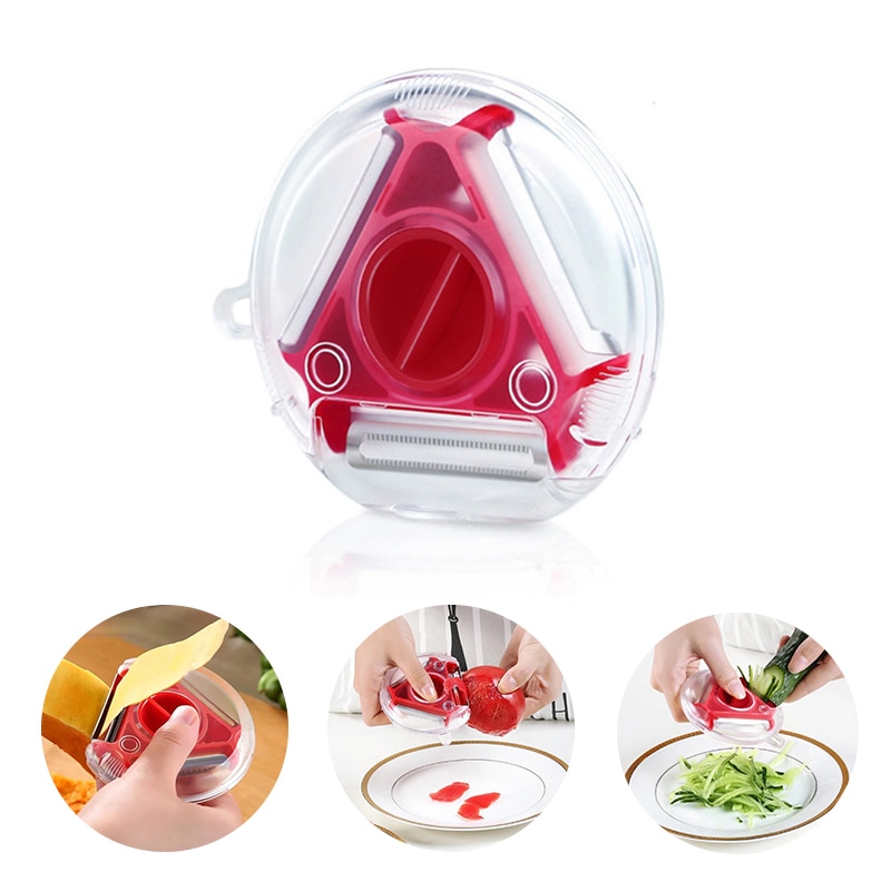 3 In 1 Rvs Dunschiller Slicer Multifuncation Groente Fruit Dunschiller Rasp Shredder Keuken Gadget Accessoires