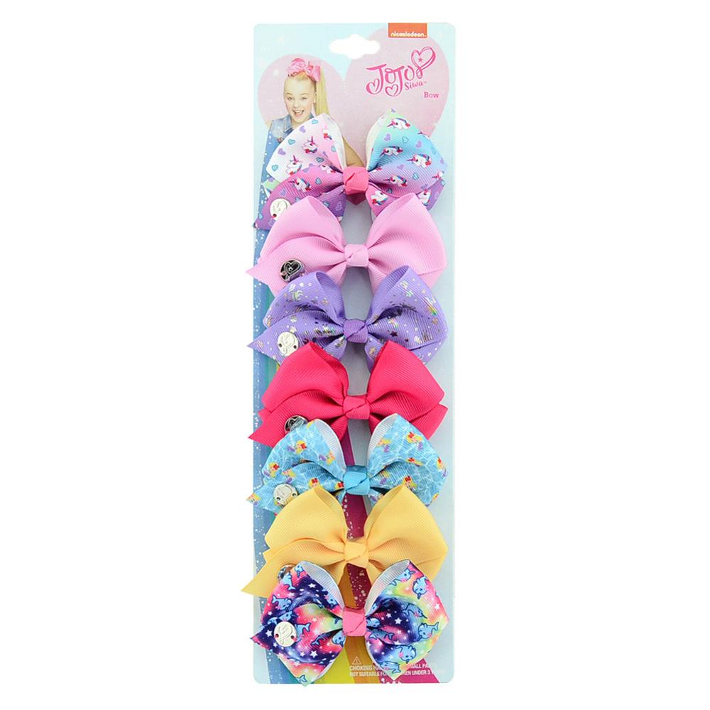 7 Stuks/set Jo Bows Siwa Regenboog Gedrukt Knoop Lint Boog Voor Meisjes Handgemaakte Boutique Haar Clip Kinderen Haaraccessoires: 6