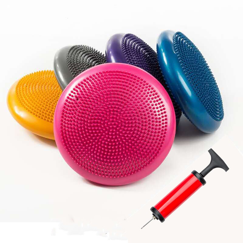PVC Inflatable Yoga Ball Cushion Balance Pad Massage Fitness Balls Practice Feet Universal Durable Pilates Equipment With Pump