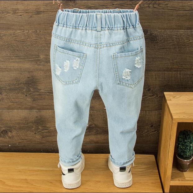 Kinderkleding jongens gaten jeans klassieke broeken kinder denim kleding trend lange broeken babyjongens casual broeken 2-6t