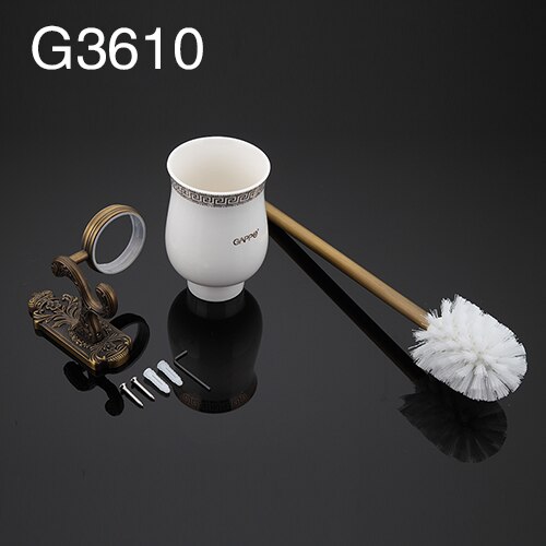 GAPPO Rvs Wc Borstel Houders Wall Mount Enkele Borstel Cetamic bekerhouders Antieke Toiletpot Badkamer Hardware set: Default Title
