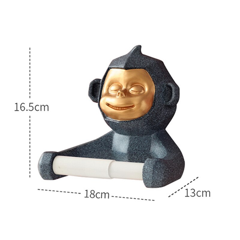 Nordic Cute Monkey Toilet Roll Paper Holder Bathroom Wall-mounted Tissue Hanging Storage Rack
