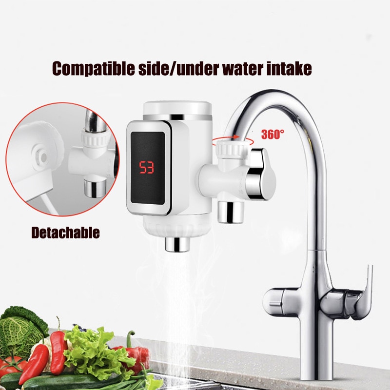 Elektrische Heißer Wasserhahn Durchlauferhitzer Elektrische Wasser Heizung Küche Wasserhahn Digital Anzeige sofortig Wasserhahn