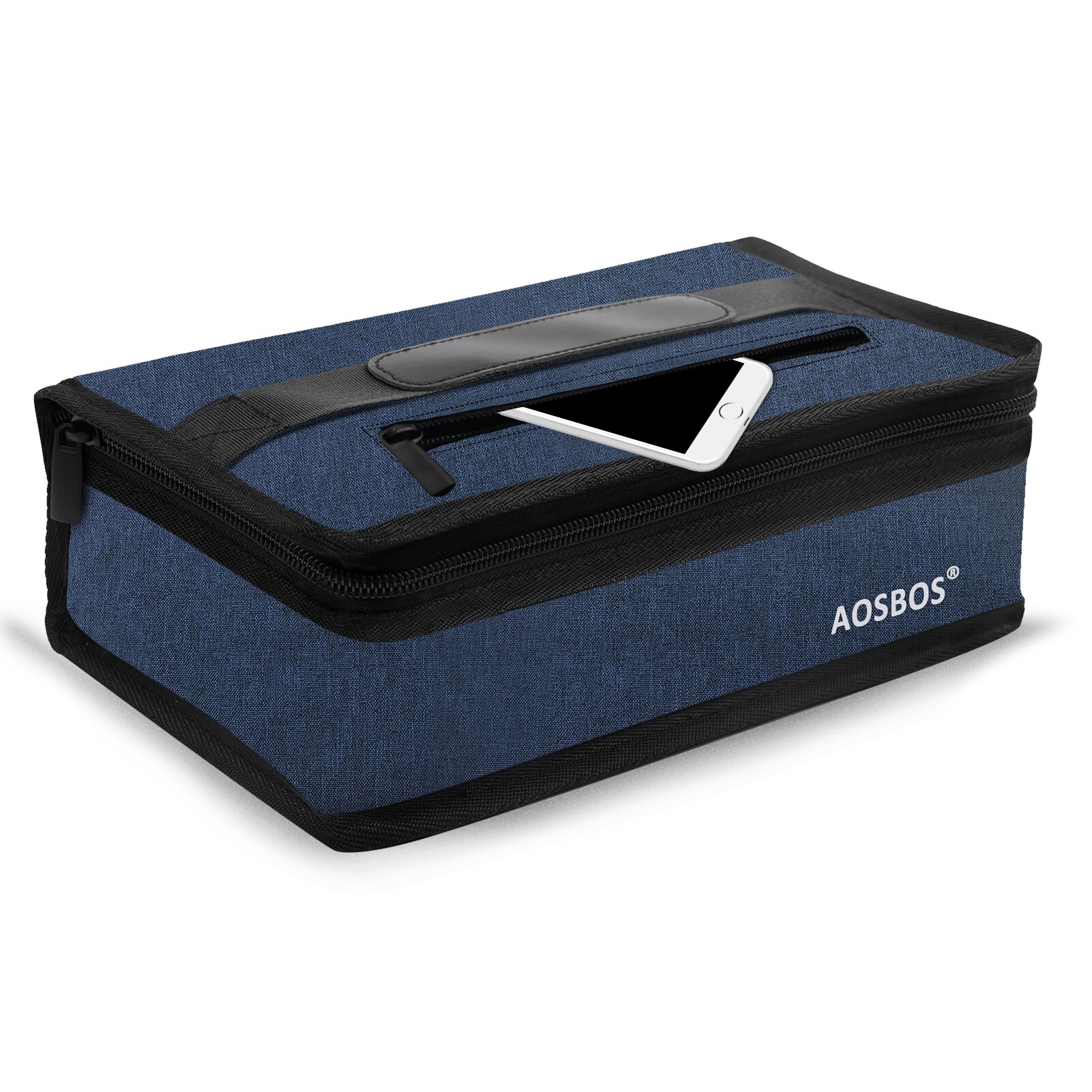 Aosbos-Bolsa de almuerzo de lona con aislamiento cuadrado portátil, bolsa térmica para comida, Picnic, para mujeres, niños y hombres, fiambrera más fresca, 2022