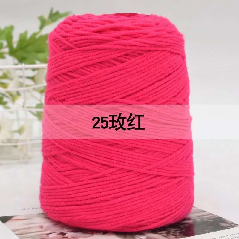 Effen Kleur Melk Katoenen Garen 8 Strengen Tuften Art Borduren Haak Haak Draad Breien Materiaal Diy Poke Borduurgaren: Ivoor