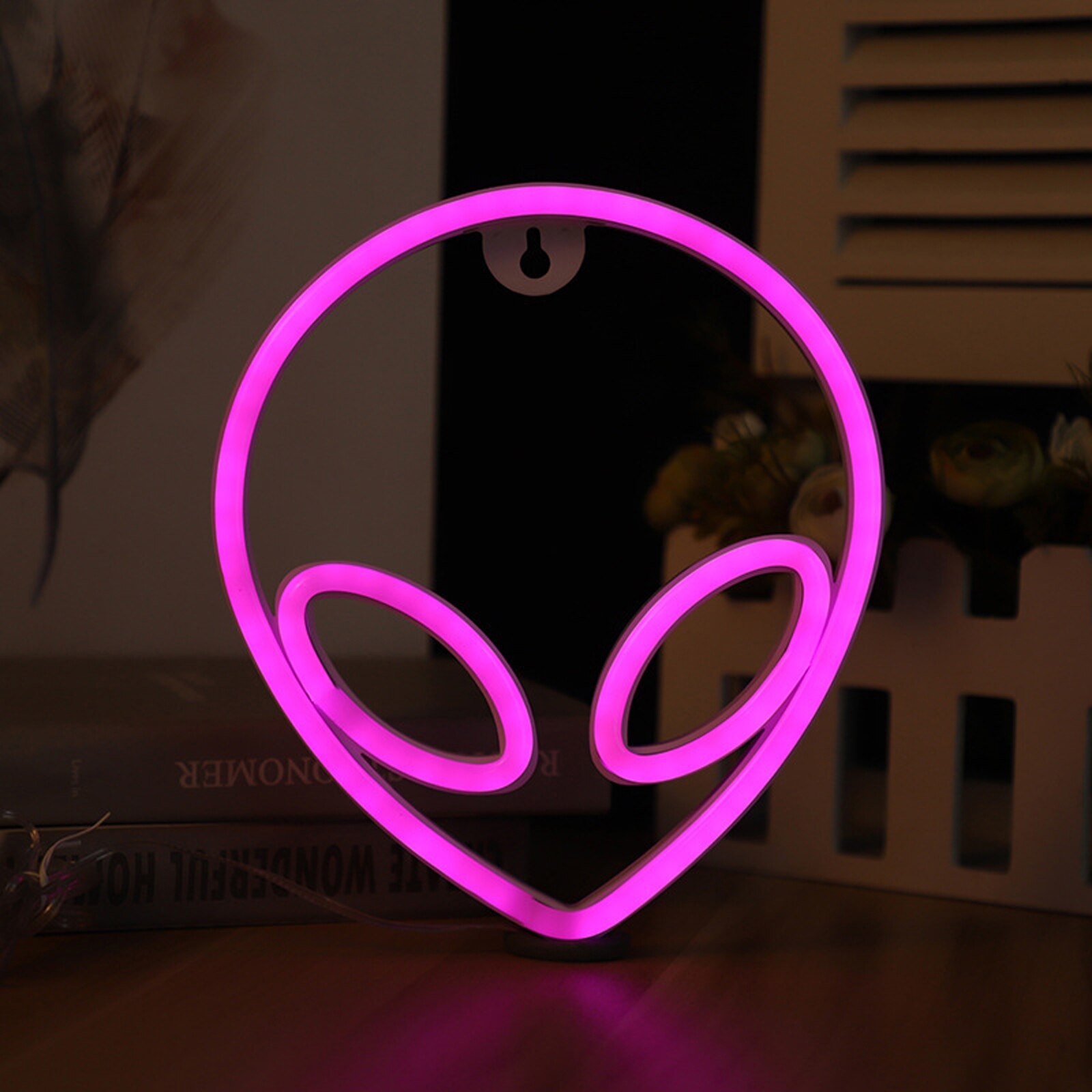 Creatieve Alien Patroon Led Nachtlampje Decoratieve Neon Lamp Voor Slaapkamer Woonkamer Feestartikelen: B