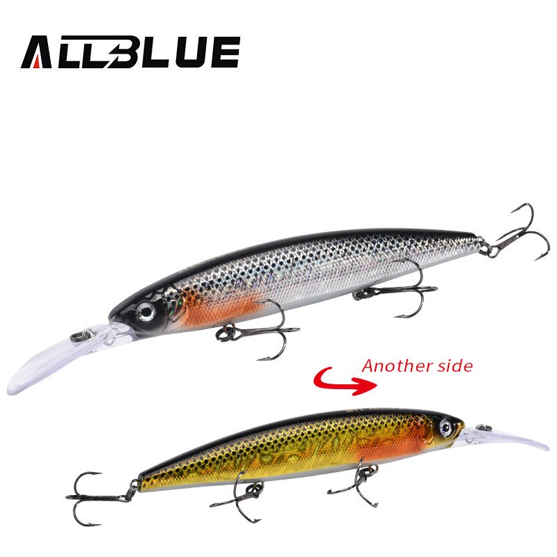 ALLBLUE CRAFTY 130SF Fishing Lure 130mm 27.5g Wobbler Slow Floating Minnow Longbill Plastic Bait Fishing Tackles Crankbait Plast: Color D