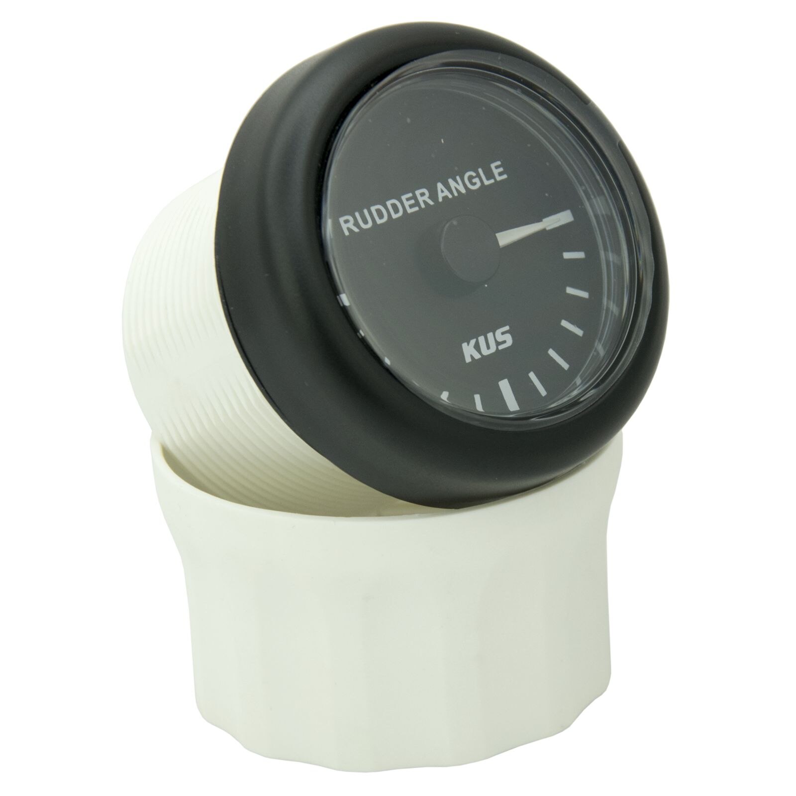 KUS Boat Rudder Angle Indicator Gauge 12V 24V With Marine Rudder Sensor 0-190ohms 52mm Black