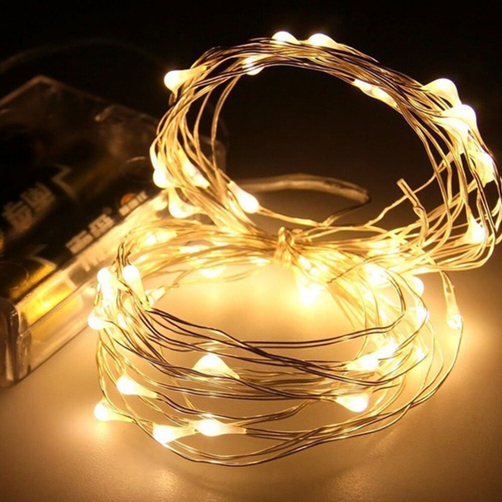 2M 20 LED Kleurrijke LED Starry String Lamp Fairy LEDs Koperdraad Batterij Decoratie Warm Wedding Licht voor kerst