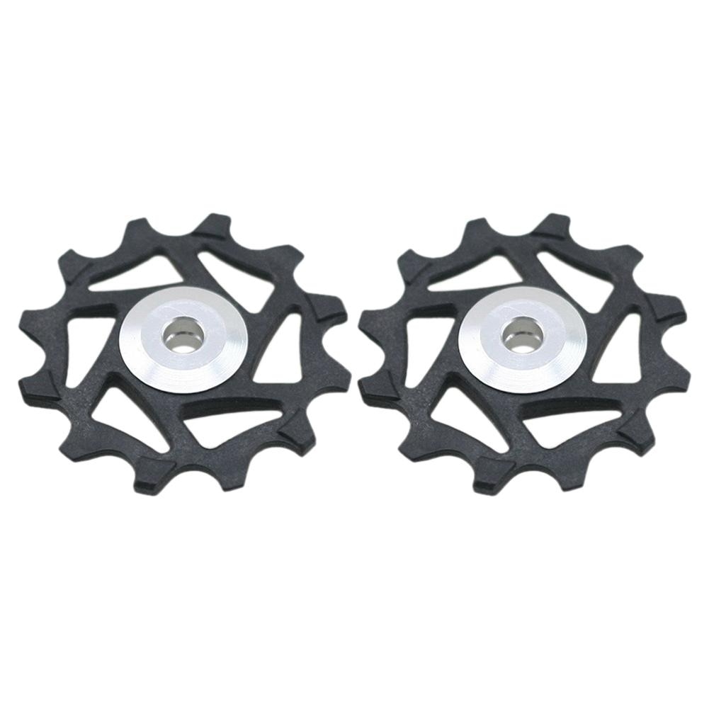 Polia e guia de desviador traseiro de bicicleta, 2 peças 12t para sram xx1 x01 shimano xtr, polia e guia de desviador traseiro: Silver