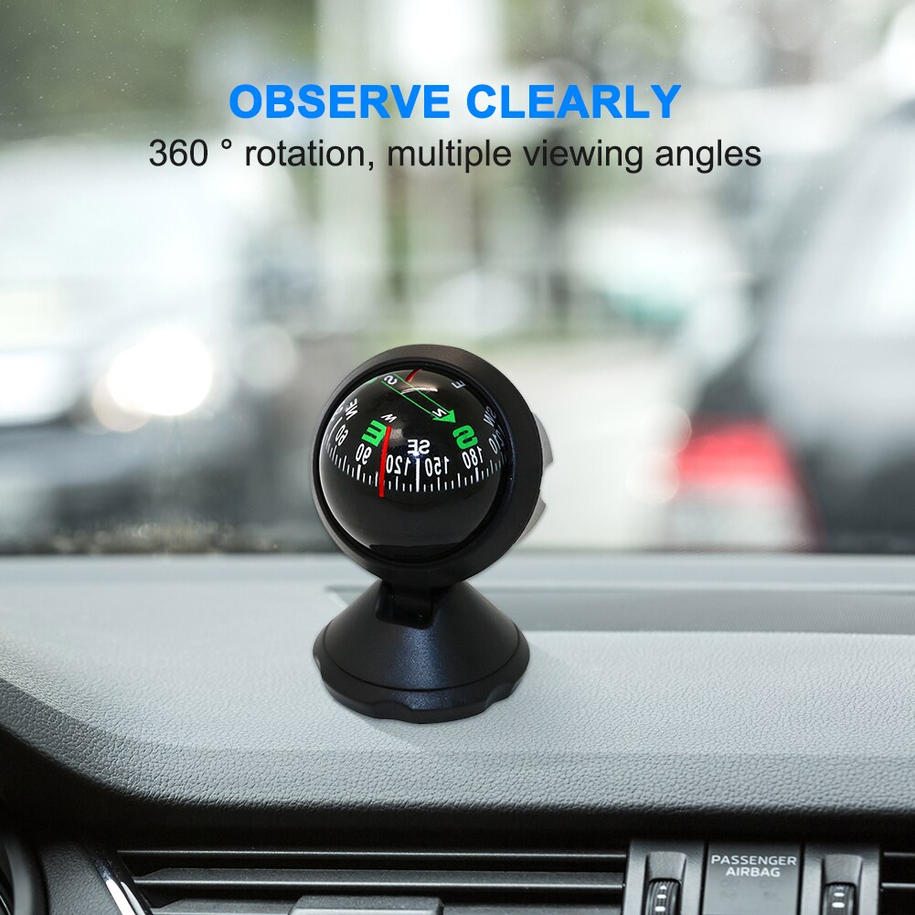 Outdoor High Precision Mini Pocket Compass Ball Dashboard Car Mount Navigation Outdoor Positioning Compass Multifunctional