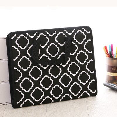 13 layers file organizer canvas folder A4 multi-folder student paper folder Oxford zipper bag business documentd holder: flower