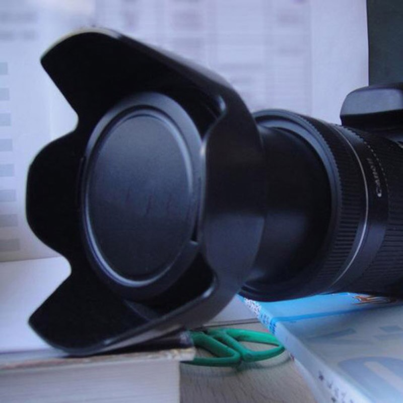 Blomsterkamera hætte universel bærbar 58mm filter og snap-on kronblad linsedæksel hætte kamera tilbehør til canon eos 1855 linse