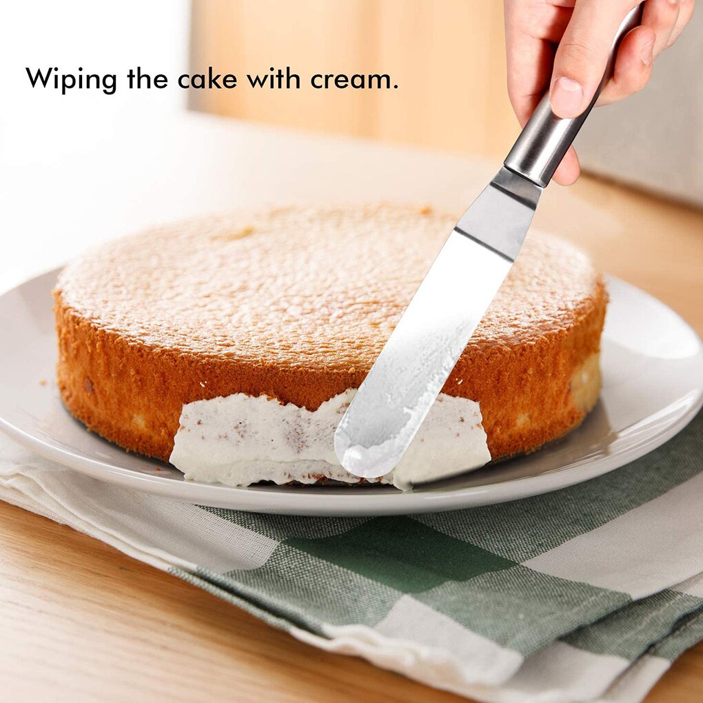Stainless Steel Cake Spatula Metal Handle with Hole Cake Decorating Spatula Baking Tool 10"