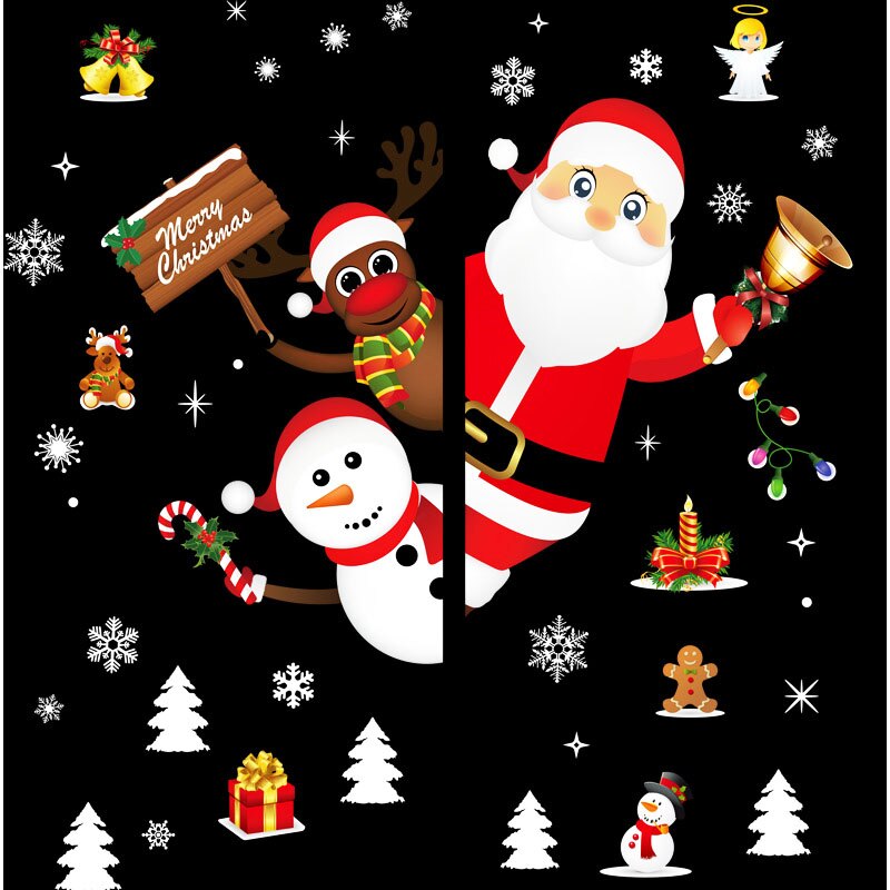 Stickers Fenêtre Noël Réutilisables - Bonhomme De Neige Et Animaux - Décoration Enfant Statique