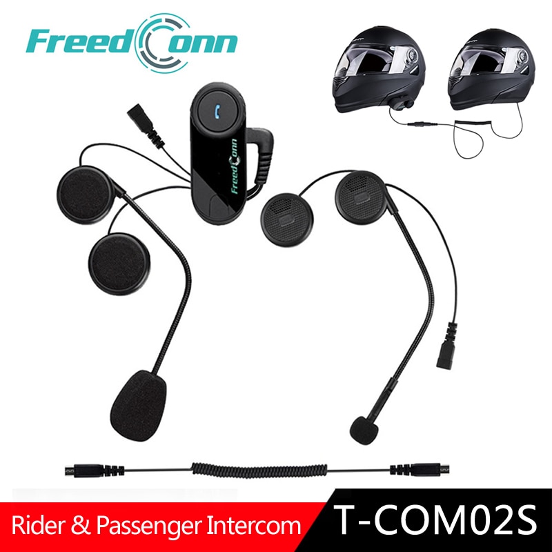 1PC T-COM02S Motorrijwiel Helm Intercom Communicatie Systeem Bluetooth Intercom Headset voor Rijder en Passagier