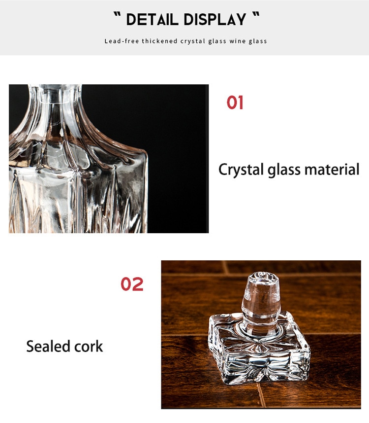 Carafe à Whisky en cristal, verres pour bouteille de vin
