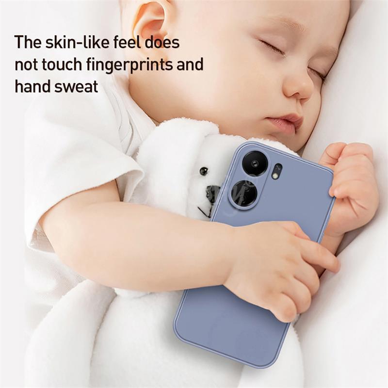 Für Xiaomi POCO C65 Fall Flüssigkeit Silikon Plain Gummi Fundas Schutz Fall POCO C65 Abdeckung TPU Telefon Fall POCO C65 Abdeckung