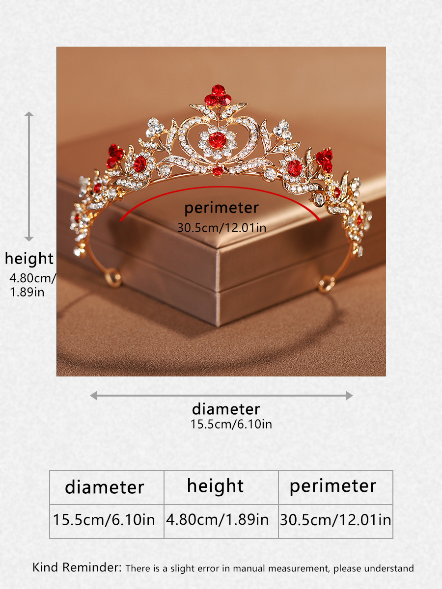 Itacazzo bridal headwear crown, classic red - ColourTiras suitable for women's weddings and birthday parties