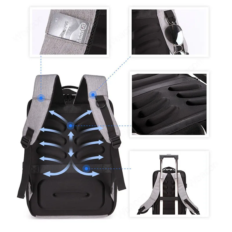 Laptop Backpack Anti-theft Waterproof School Backpacks with USB Charging Travel Laptop Bag Hard Shell Computer Backpack 17 Inch