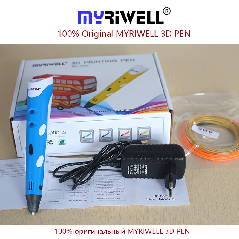 Myriwell 3Dペンrp 100A 1.75ミリメートルフィラメント3dプリントペン3 dペン + 100メートルのabs安全プラスチック + スーパーギフト子供の誕生日プレゼント