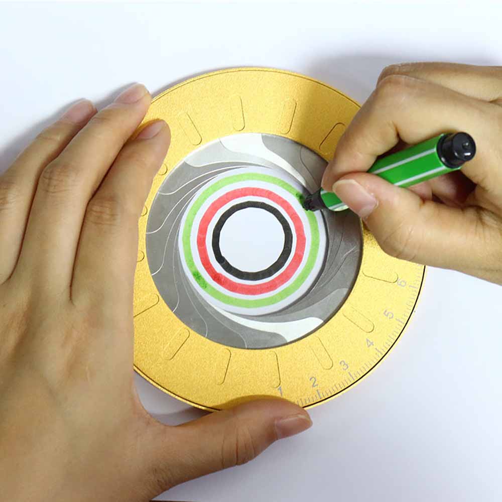 Precision Math Measuring Ruler Stainless Steel Round Adjustable Size DIY Drawing Circle Tool Work Learning Rotating Stationery
