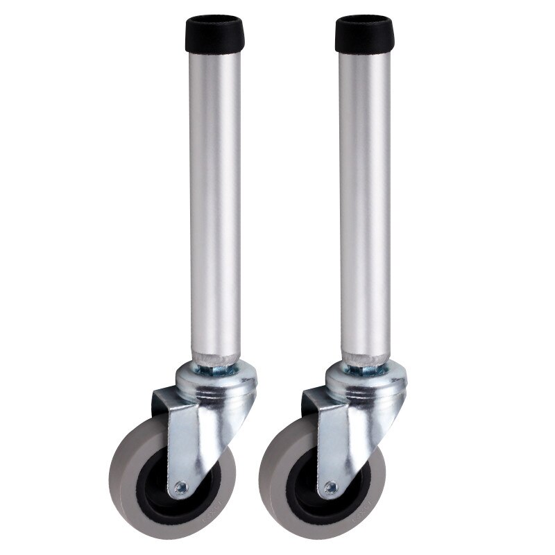 1 par 28.6mm rollator med hjul fotrör diameter 5 tum riktat hjul fotrör bromsrullstol med 3 tum universalhjul