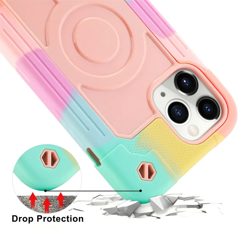 Kraftigt pansarskal, stötsäkert försvarsskal till iphone 13 14 pro max 12 pro max 14 plus, magnetiskt trådlöst laddande bakstycke, telefonfodral