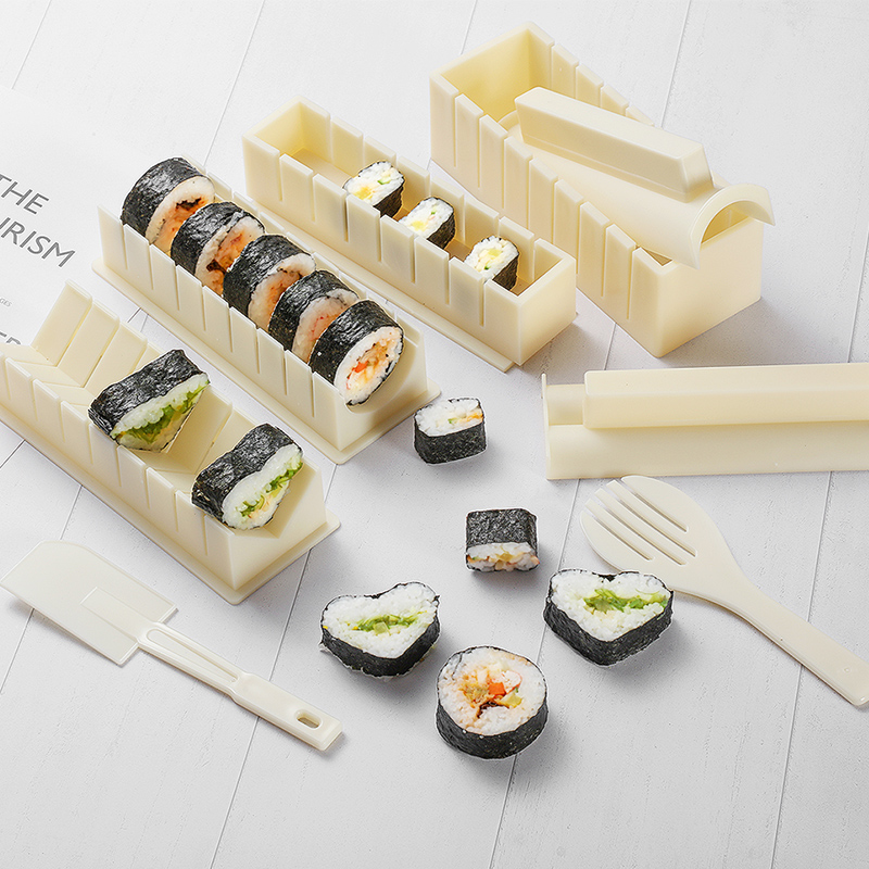 10Pcs/Set DIY Sushi Making Kit Roll Sushi Maker Rice Roll Mold Kitchen Sushi Tools Japanese Sushi Cooking Tools Kitchen Tools