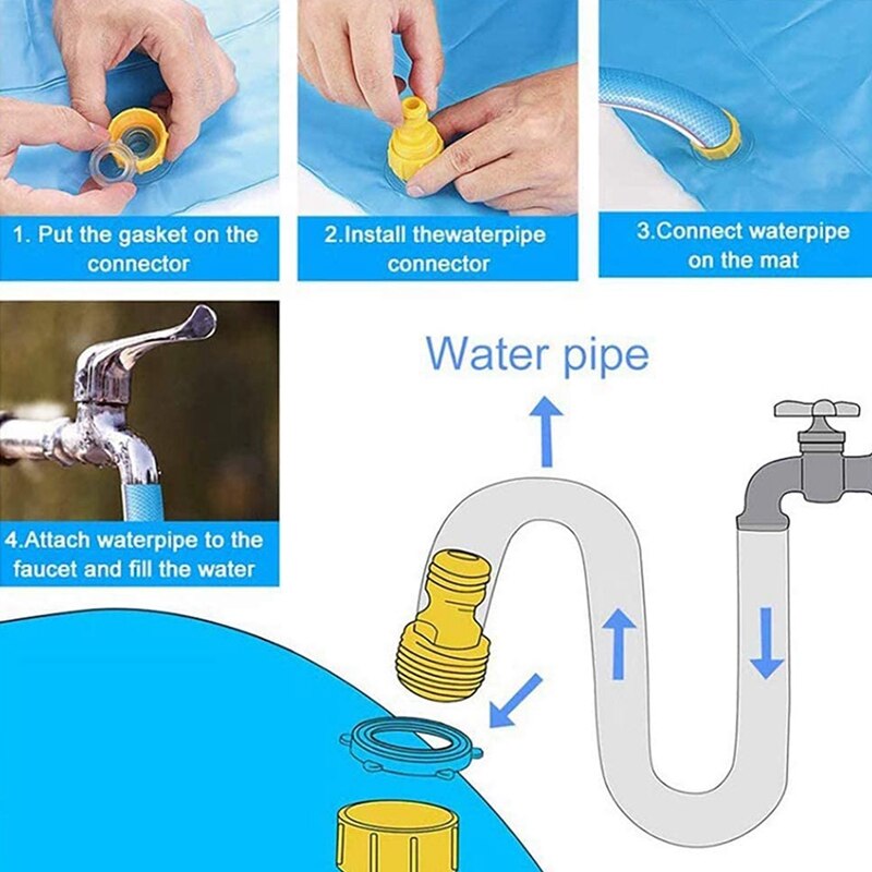 Wzór dinozaura woda rozpylać Podkładka woda dla dzieci bawić się Podkładka zraszacz basen, trawnik ogród bawić się Podkładka, 172cm / 68 cali