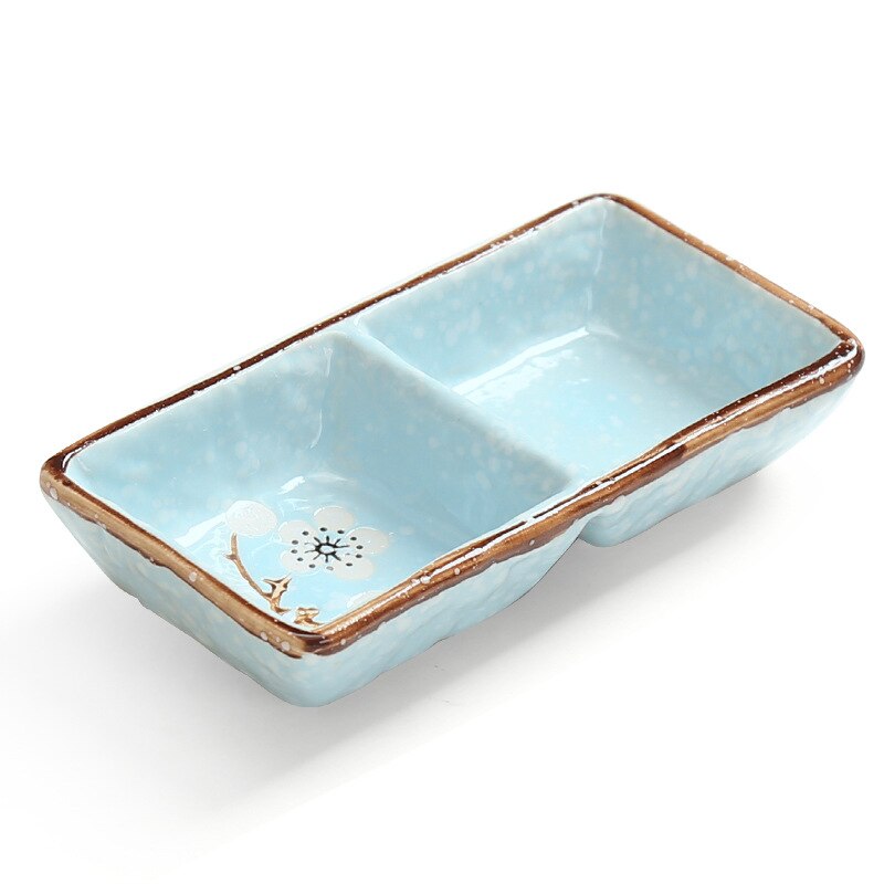 Ceramica per usi domestici Piattino Condimento Piatto Fiocco di Neve Smaltato Spuntino Condimento Giapponese Aceto Immersione Ciotola Ciotola di salsa di Piatto