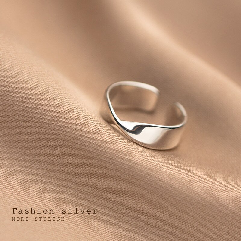 La monada 44-49mm 925 anéis de prata esterlina para mulher dedo pequeno torção prata 925 jóias para mulher anel no dedo para meninas