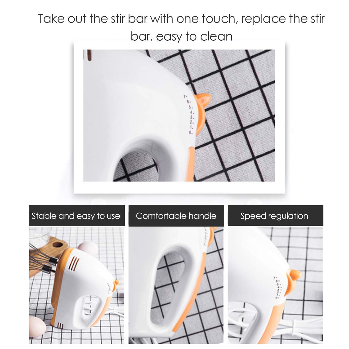 7 Speeds Adjustable Electric Cream Mixer Handheld Food Blender 220V Household Egg Beater Baking Whipping Cream Machine