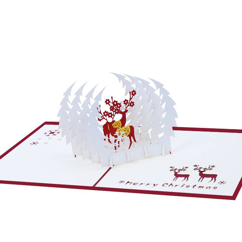 3D Verjaardag Wenskaarten Blanco Nieuwjaar Groet Postcard Creatieve Kleine Kaarten Kerstkaart